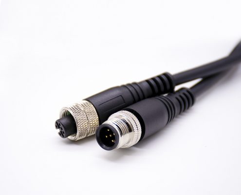 m12連接器5孔公轉(zhuǎn)母有直式m12注塑線A編碼