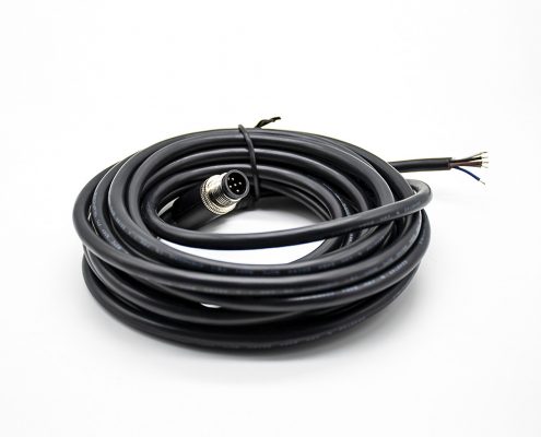 M12連接器5針彎公頭A扣注塑線5米連接器通訊設(shè)備插頭配件