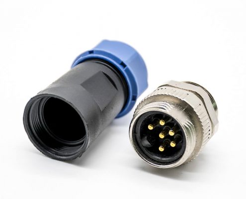 7/8連接器6芯公頭現(xiàn)場(chǎng)組裝式焊線直式不帶屏蔽