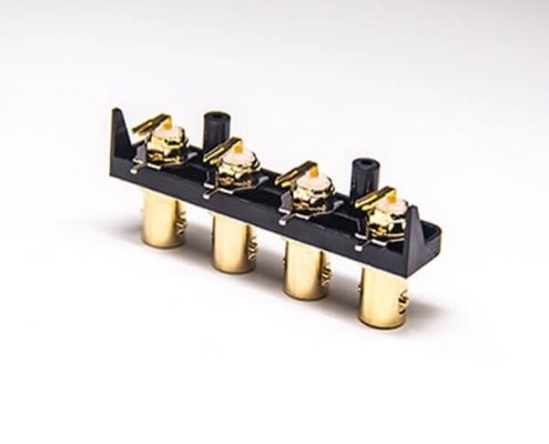 4孔BNC接口母頭彎式PCB板插板式50歐姆