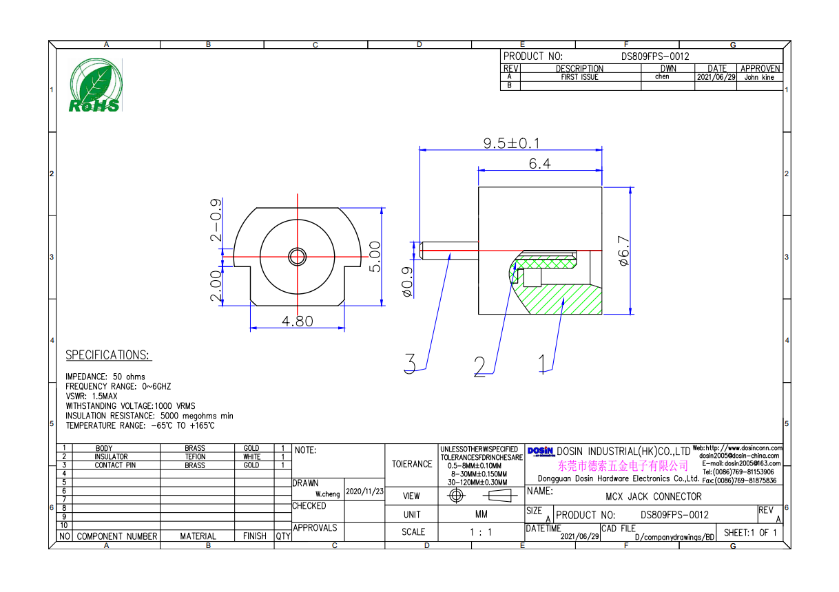 BNC白色塑料連接器