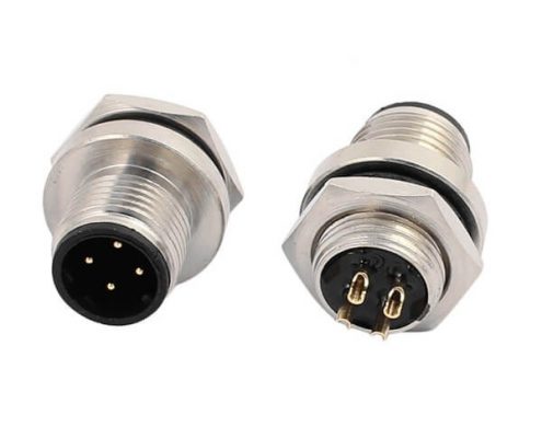 4芯 M12 后鎖板焊線插座 10PCS/包