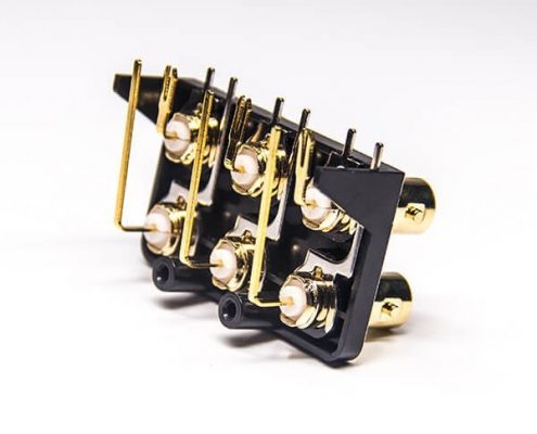 BNC連接器阻抗母頭彎式穿孔式鍍金插PCB板