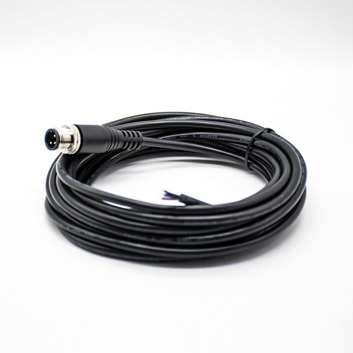 M12注塑線3芯公頭A型直頭帶單邊線5米