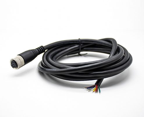 M12連接線8芯A型母頭直式不帶屏蔽接單邊線2米