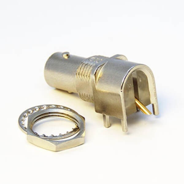 90-degree-bnc-connector-female-for-pcb-mount-through-hole-bulkhead-center-pin-patch-(4) 90度板插式BNC接口母頭接PCB板卡板式穿墻中心針貼片75歐姆