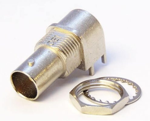 90度板端高清BNC接頭母頭彎式連接器穿孔式接板