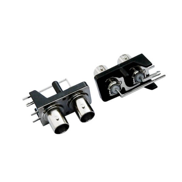 EB-001-0003 有線電視頭母頭彎式50歐姆射頻同軸PCB板端