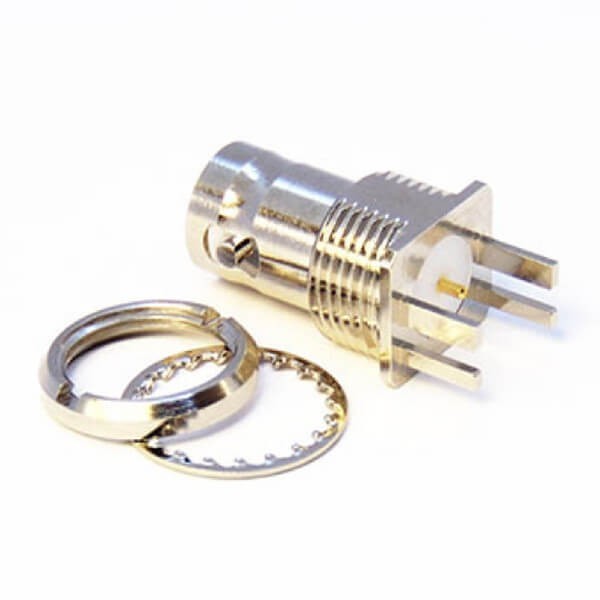 EB-001-0240 HD BNC母頭連接器接PCB板直式插座75歐姆鍍鎳