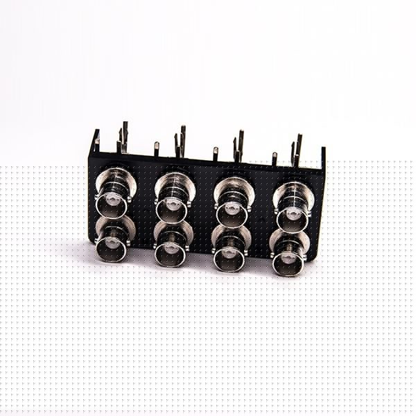 EB-001-0260 BNC多孔視頻接頭母頭彎式接PCB板射頻同軸連接器