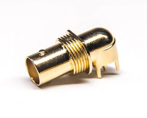 BNC監(jiān)控連接器母頭彎式穿孔式插PCB板50歐姆