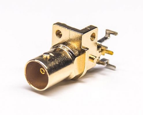 PCB的BNC接口母頭彎式插板式鍍金75Ohm