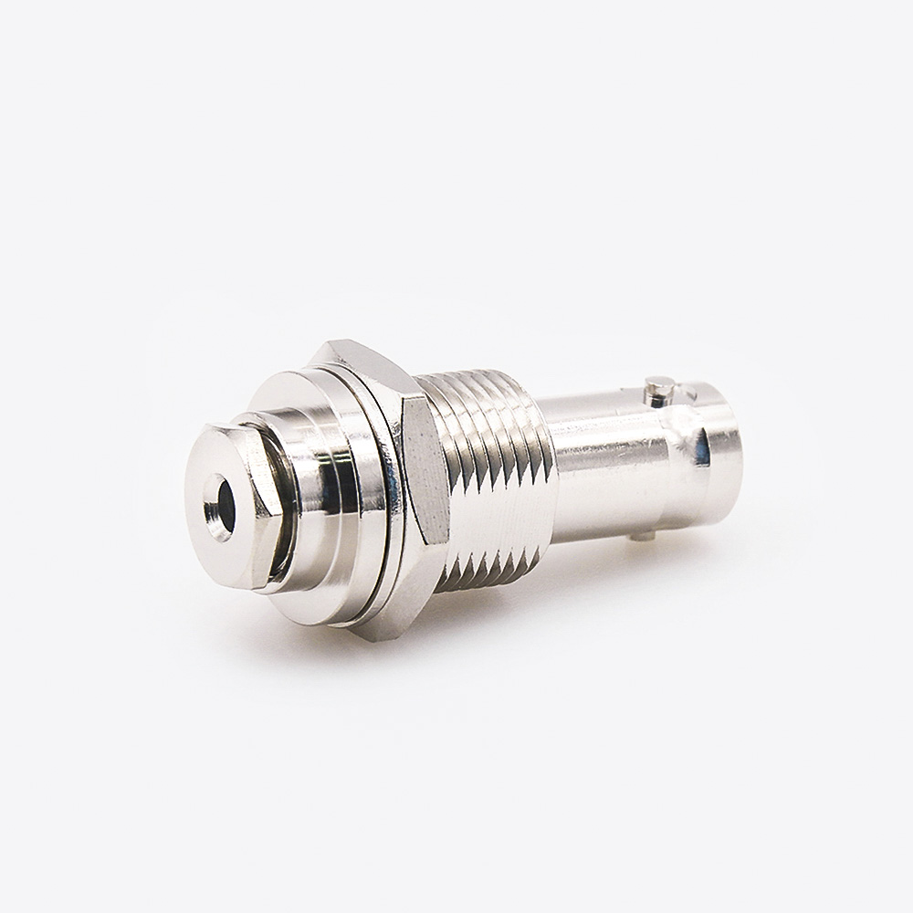 EB-001-0298 BNC面板安裝連接器RG174/RG316接線直式母頭前鎖穿墻