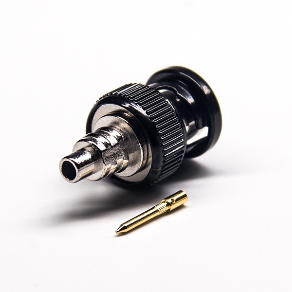 EB-01-0165 天線接頭bnc直式公頭公針焊接式帶黑色電泳