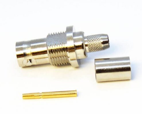 HD-SDI BNC連接器75歐姆直式母頭鍍鎳壓接接線