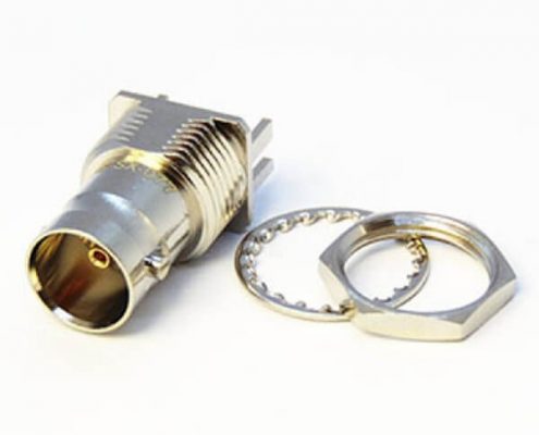 BNC接口 高清母頭卡板接PCB板厚度1.1mm穿墻面板安裝鍍鎳