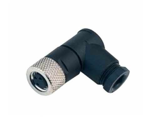 M8防水插頭90度彎角母插頭3芯A型組裝式接線航空插頭