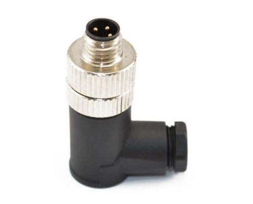 M8插頭IP67防水90度彎角組裝式接線3芯A型公插頭工業(yè)航空連接器