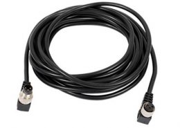 M8插頭針腳成型式插頭90度彎角3芯公插頭轉(zhuǎn)母插頭接1米PVC26AWG線