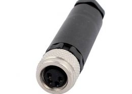 M8 4芯母插頭A型4芯直頭組裝式母插頭防水航空連接器