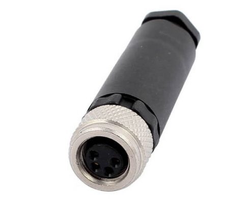 M8 4芯母插頭A型4芯直頭組裝式母插頭防水航空連接器