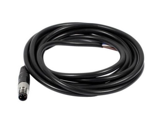 M8注塑航空連接器4芯直式公插頭帶1米24AWG線