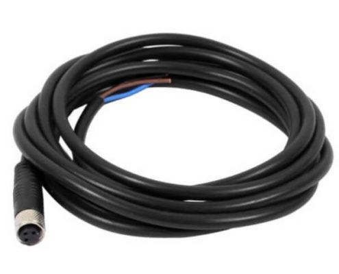 M8電纜插頭3芯防水直式注塑母插頭焊線24AWG1M