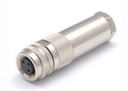 M8金屬組裝航空連接器鎖接式M8 3芯母插頭