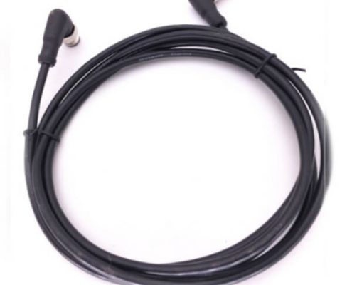 M8彎角母頭4芯成型式插頭轉(zhuǎn)M18/TQ 10芯公頭直式接PVC 24AWG線20公分