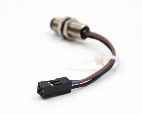 M8傳感器連接器3芯公頭直式防水后鎖板接端子連接器線束24AWG線長1米板端插座