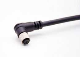 M8連接器接線8芯彎母頭轉(zhuǎn)直公頭單邊線焊線前鎖板A編碼注塑線1M