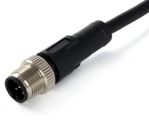 IP67防水連接器 4芯M12接頭 A-code 母頭直式防水不帶屏蔽帶線1M AWG22航空插頭