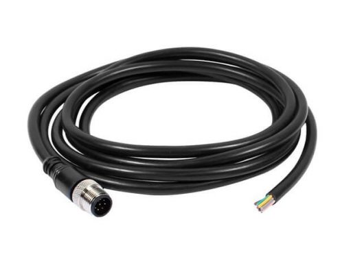 8芯M12接頭A扣公頭單邊注塑成型線直式不帶屏蔽2M AWG24