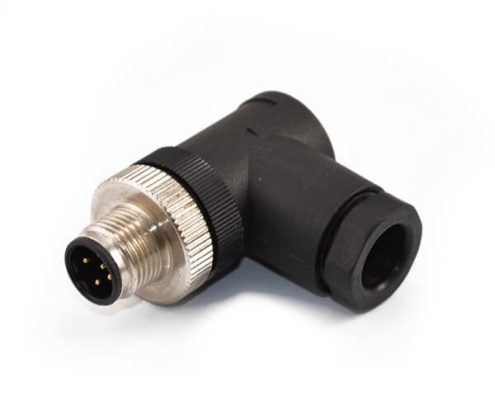 M12現(xiàn)場組裝插頭B編碼5芯公彎式不帶屏蔽塑料外殼PG9
