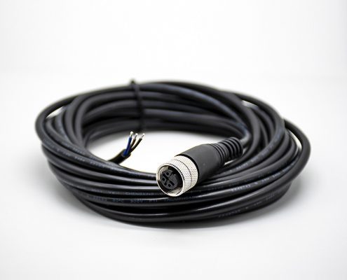 3芯M12接頭A編碼母頭直式防水不帶屏蔽帶線(xiàn)5M