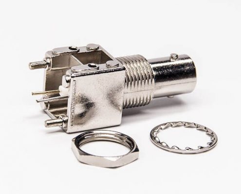 bnc 連接器 壓電 90度白色塑膠外殼絕緣母頭 PCB