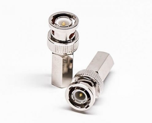 BNC公頭同軸連接器器插頭螺母緊鎖接線