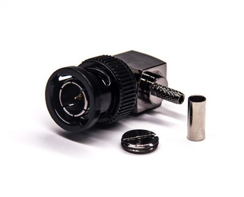 BNC公頭接線彎式壓接RF連接器