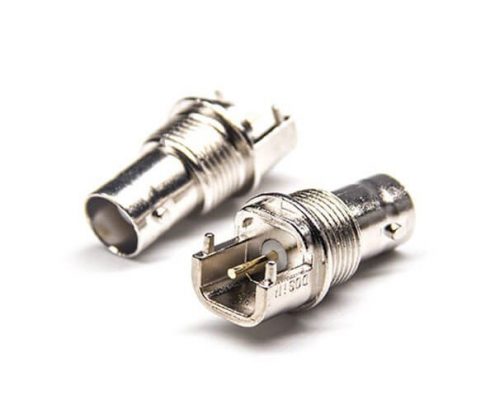 BNC面板安裝連接器彎式90度SMT+插孔接PCB板