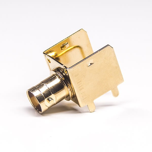 bnc-quick-connector-90-degree-female-pcb-mount-through-hole-gold-plating(5) BNC型射頻同軸連接器標準90度母頭插板接PCB板安裝