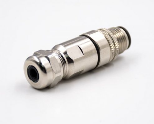 M12現(xiàn)場組裝插頭A編碼5芯公直式帶屏蔽金屬外殼廠商