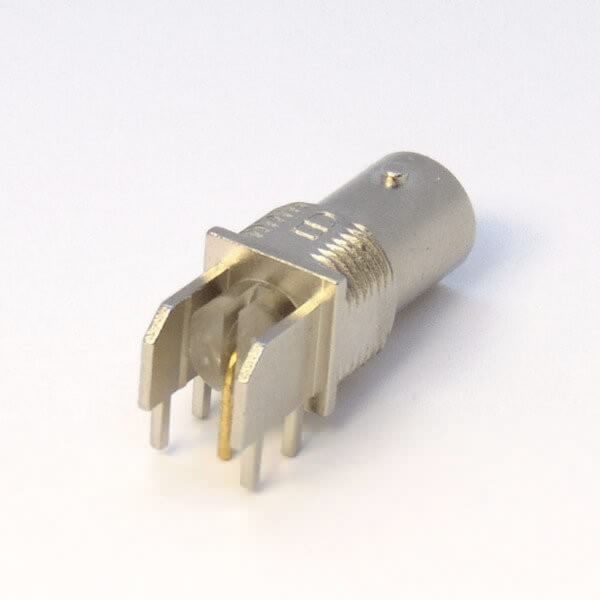 hd-sdi-bnc-connector-75ohm-female-for-pcb-mount-8mm-leg-90-degree-dip-type-nickel-plating(7) BNC連接器鍍鎳彎式母頭穿孔式接PCB板厚度8mm