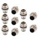 M12 8芯公頭板端后鎖板焊線插座防水連接器10PCS