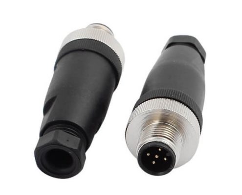 M12現(xiàn)場組裝插頭A編碼5芯公直式不帶屏蔽塑料外殼PG7定制