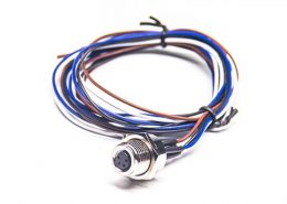 M84芯焊線插座母頭前鎖板直式帶線AWG24 30CM