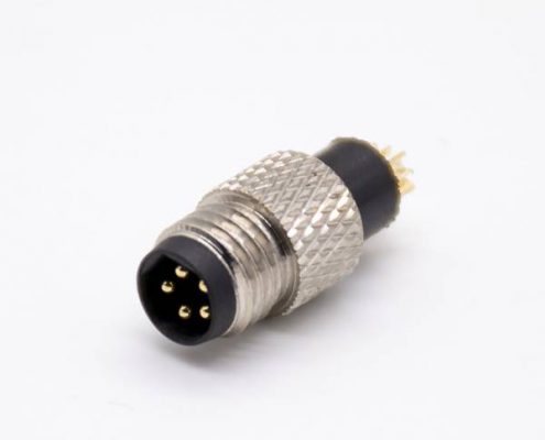傳感器m8連接器5芯直注塑公頭焊杯不帶屏蔽B編碼