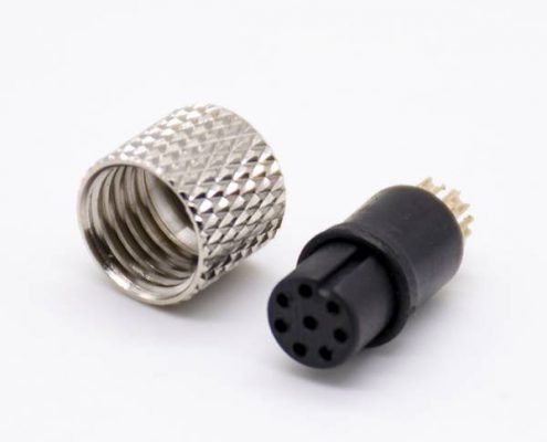 m8航空8芯注塑母頭直式焊杯不帶屏蔽A編碼