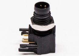 M8圓形連接器彎頭PCB板端連接器A型3芯防水公座傳感器