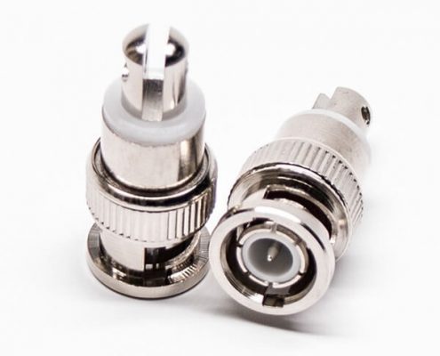 BNC接口公頭插頭直式鎖線同軸連接器