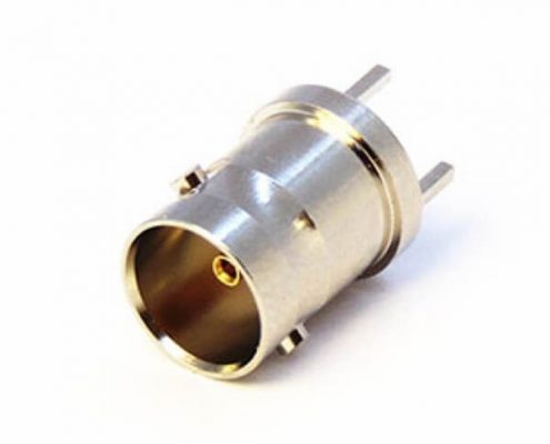 直式母頭插板式高清BNC連接器接PCB 穿墻連接器75歐鍍鎳